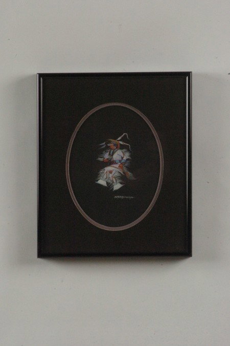 TWO DOC TATE NEVAQUAYA (1932-1996) NATIVE AMERICAN: Tempra and watercolor, signed lower right. One titled 'Sioux Grass Dancer" and provenance from Butterflies etc. 2349 SW 44th St. Oklahoma City, OK 73119. Each measures 10 x 12 inches overall with an o