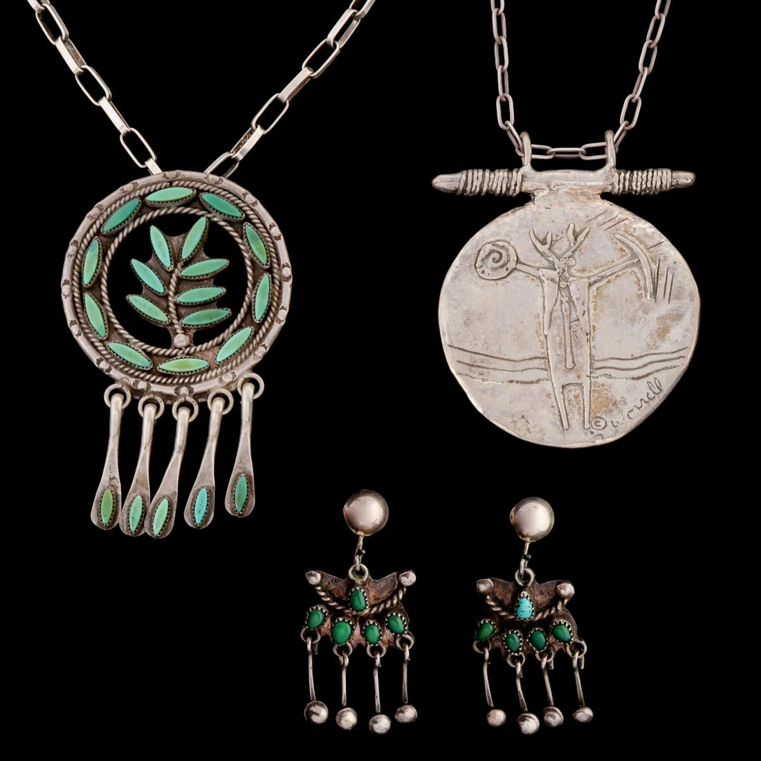 JEWELRY INCLUDING STERLING PENDANT SIGNED BILL WORRELL (1 of 10)