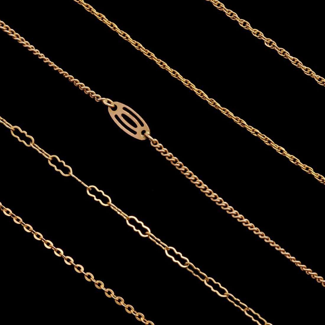 A COLLECTION OF 14K AND 10K GOLD NECKLACE CHAINS (1 of 6)