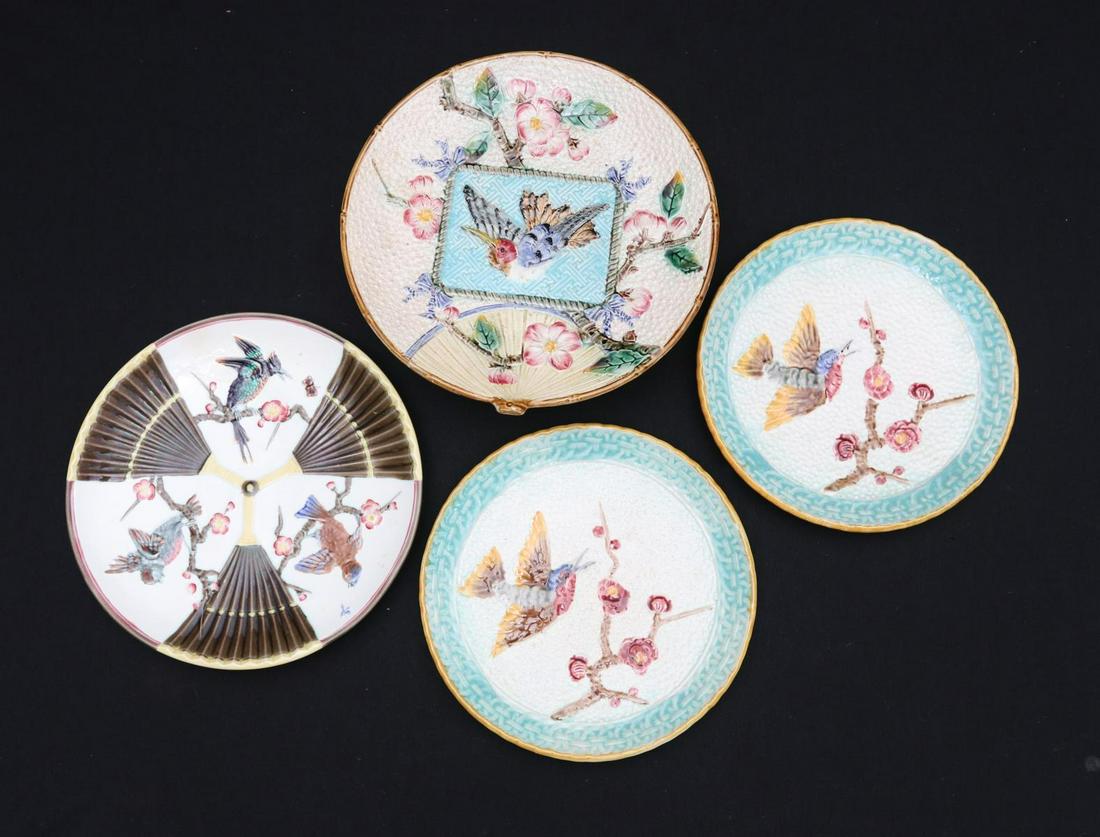 WEDGWOOD AND OTHER VICTORIAN MAJOLICA WITH BIRDS (1 of 2)