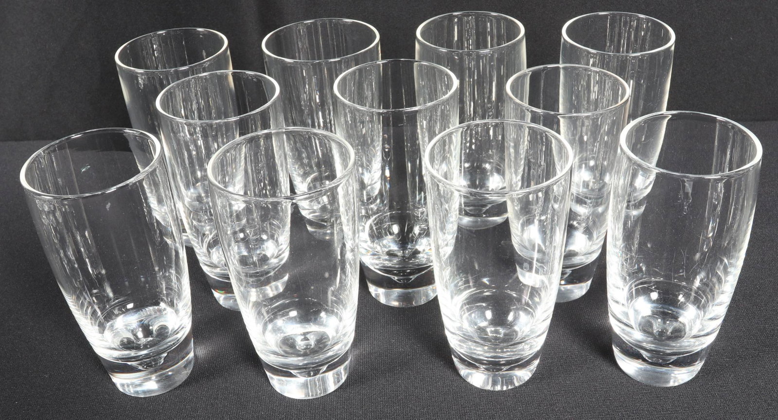 ELEVEN STEUBEN CRYSTAL DIMPLED TUMBLERS (1 of 3)