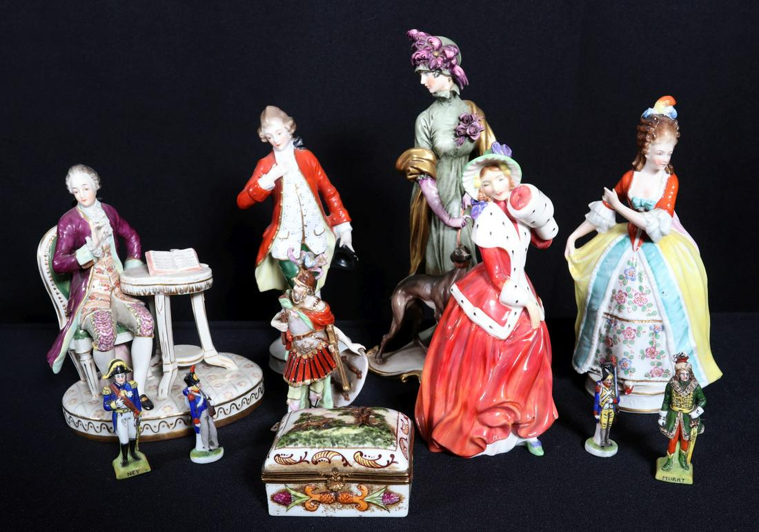 ROYAL DOULTON AND SIX CONTINENTAL PORCELAIN FIGURES (1 of 5)