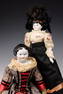 ANTIQUE CHINA HEAD DOLLS 21 AND 19 INCHES