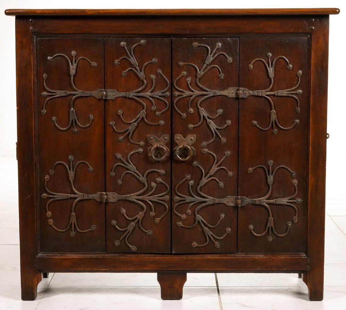 A HANDSOME GOTHIC REVIVAL WALNUT SIDE CABINET WITH IRON (1 of 12)