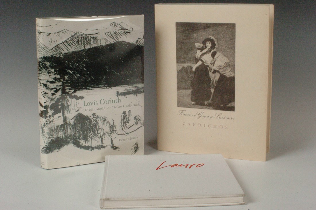 Lovis Corinth: Die spaete Graphik, F. Goya Y Lucientes: Includes 'Lovis Corinth: Die spaete Graphik - The Late Graphic Work, 1913-1925' by Heinrich Mueller, stated second edition, Alan Wofsy Fine Arts, 1994, green cloth boards, dust jacket, 4to. 'Francisco