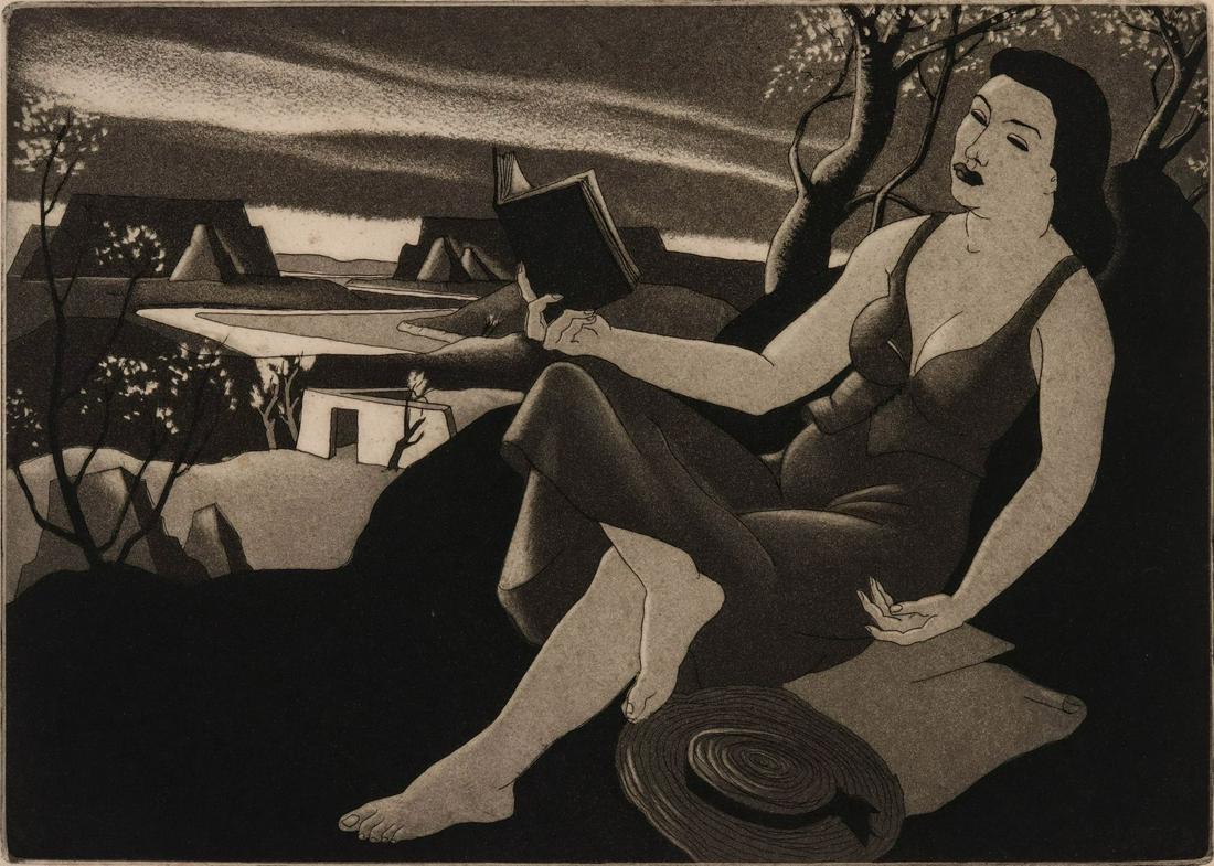 DOEL REED (1884-1985) AQUATINT PPM GIFT PRINT FOR 1941 (1 of 12)