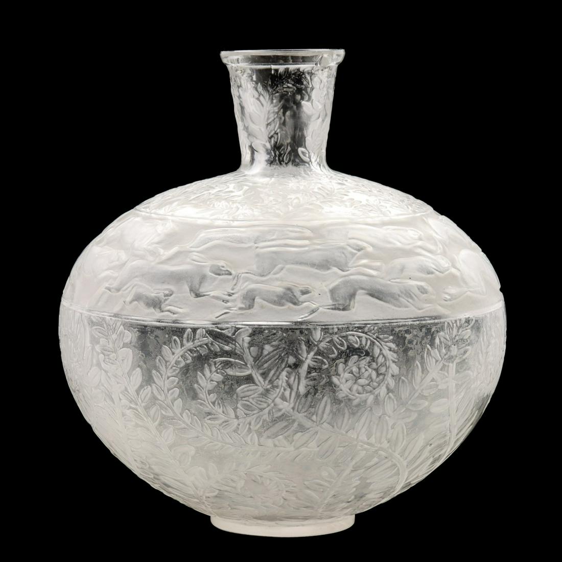 A FRENCH CRYSTAL ART GLASS VASE SIGNED R. LALIQUE (1 of 12)