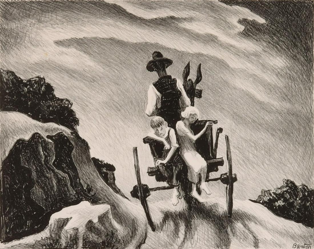 THOMAS HART BENTON (1889-1975) PENCIL SIGNED LITHOGRAPH (1 of 13)