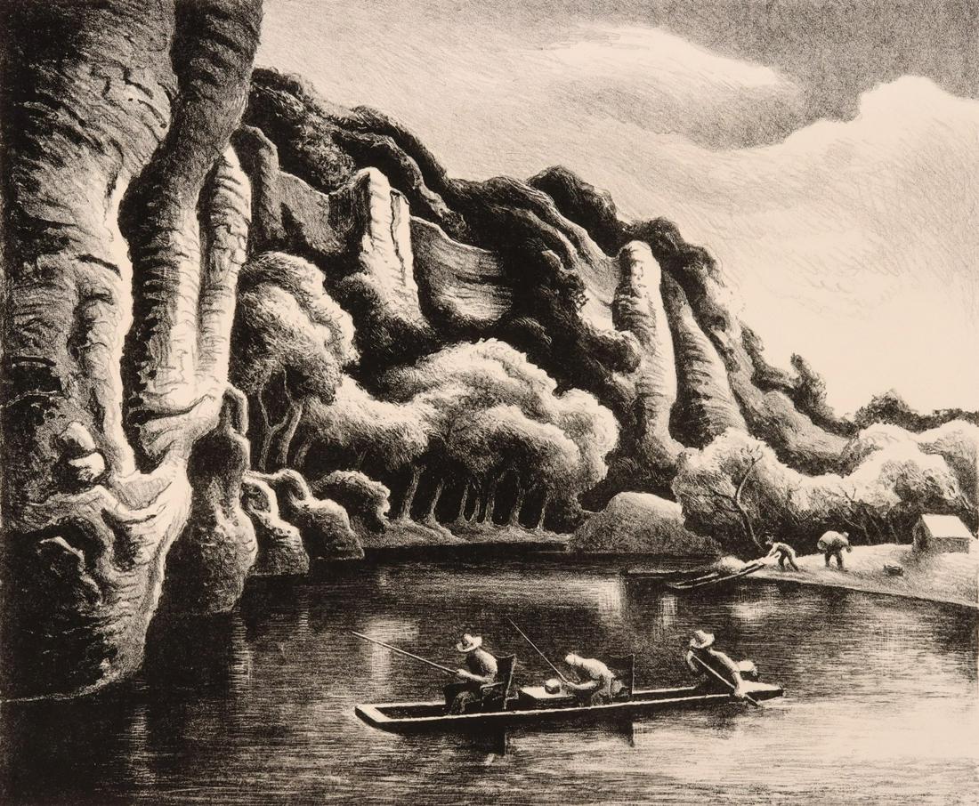 THOMAS HART BENTON (1889-1975) PENCIL SIGNED LITHOGRAPH (1 of 12)