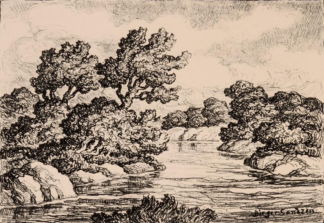 BIRGER SANDZEN (1871-1954) PENCIL SIGNED LITHOGRAPH (1 of 11)