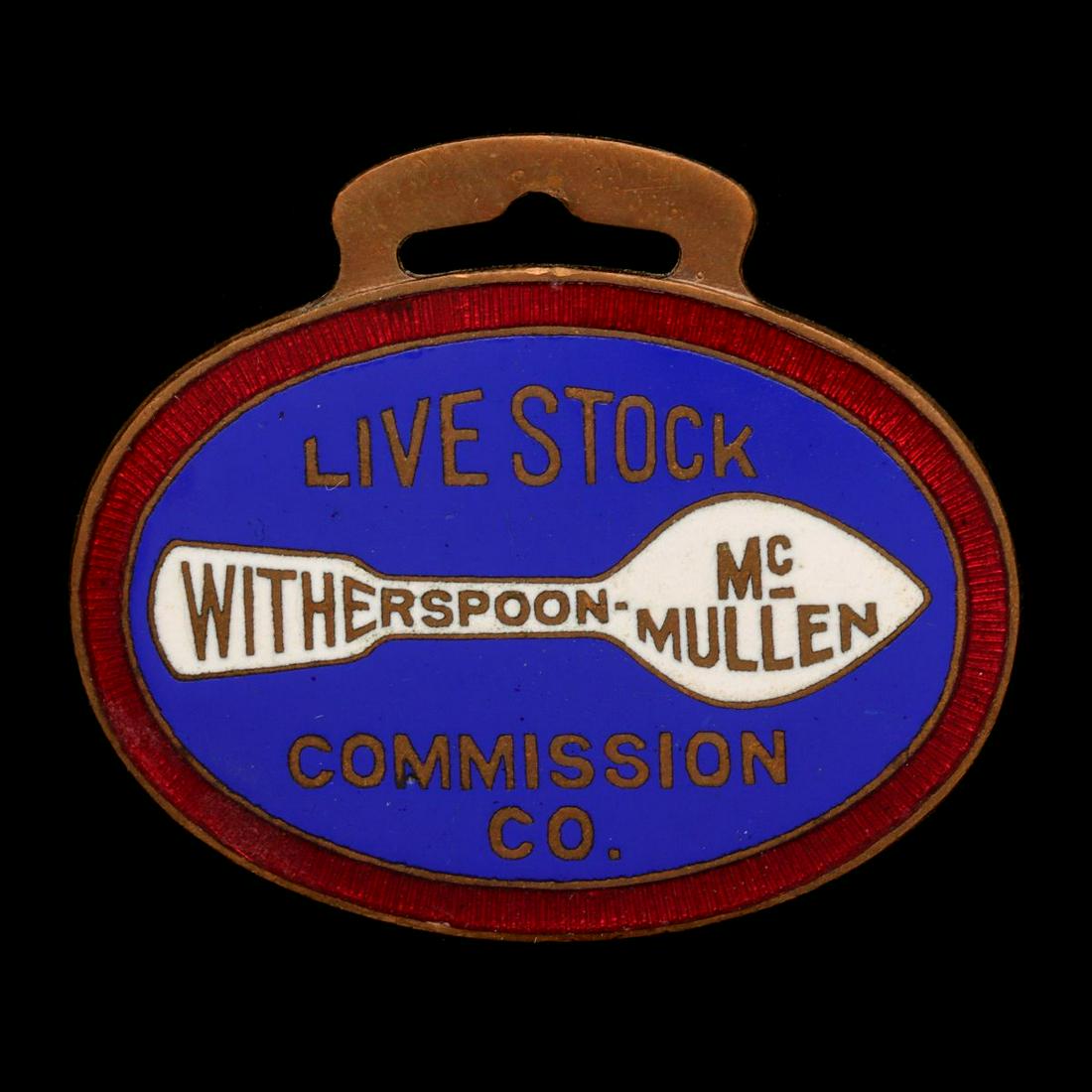 A WITHERSPOON STOCK COMMISSION ENAMELED WATCH FOB (1 of 5)