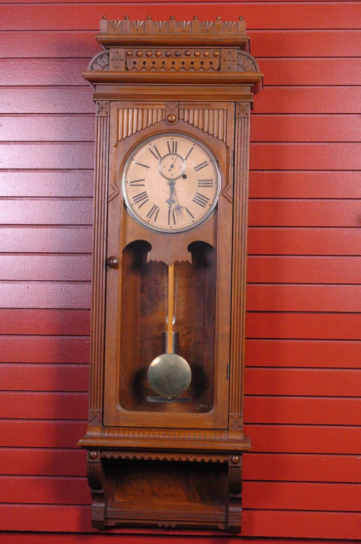 GILBERT NO. 10 WALNUT REGULATOR WALL CLOCK