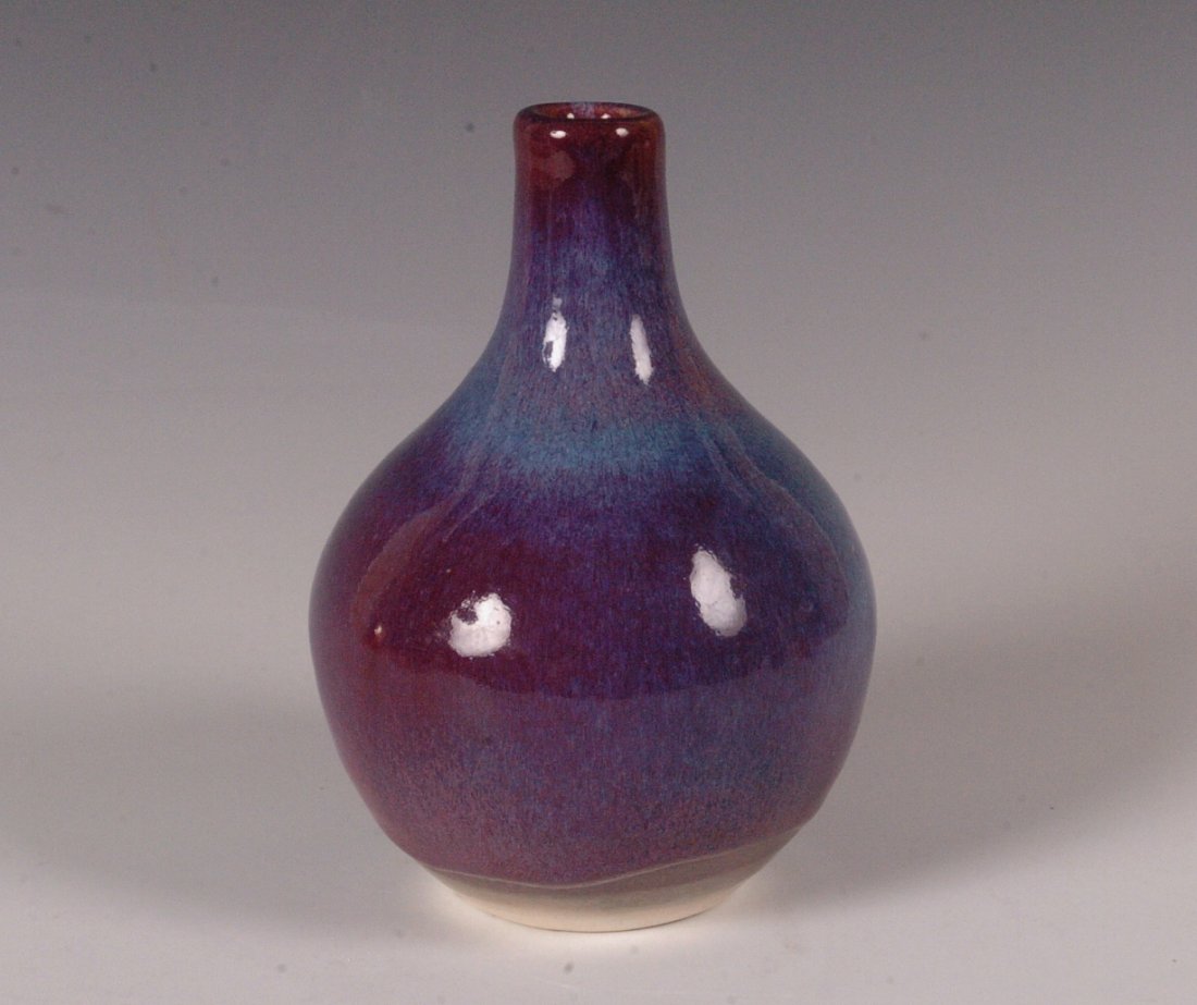 HARDING BLACK (1912 - 2004) STUDIO POTTERY VASE: Scratch signature and date of 1987, measures 6.75 x 4.75 inches