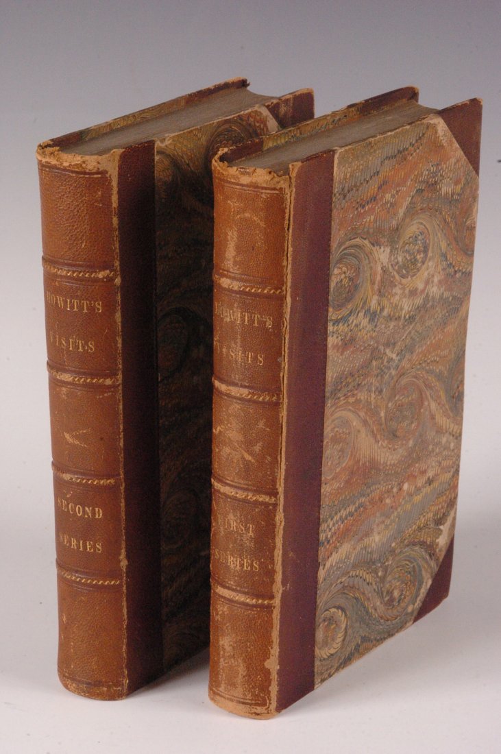 Howitt, William, Visits to Remarkable Places, First & S: Full title, 'Visits to Remarkable Places; Old Halls, Battle Fields,' by William Howitt, first and second series volumes, published by Carey & Hart, 1842. First series volume a stated second American e