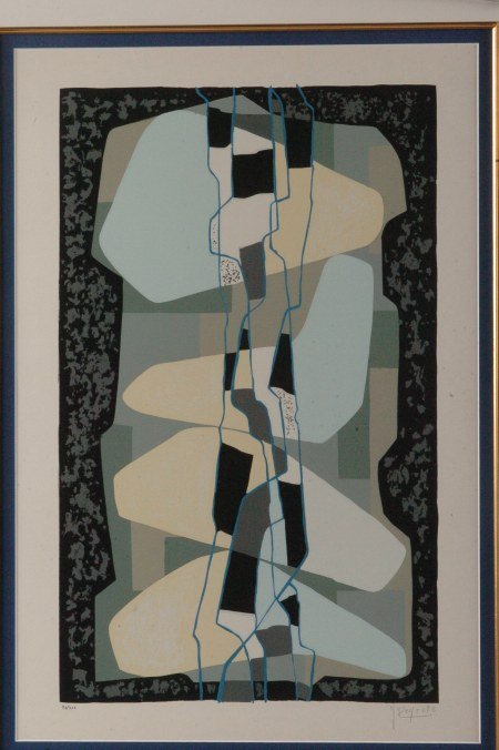 JEAN JACQUES DEYROLLE (1911 -1967) PENCIL SIGNED SERIGR: 93/300, sight size of 23.75 X 15.75 inches through the mat with an overall size of 36.25 X 25.50 inches