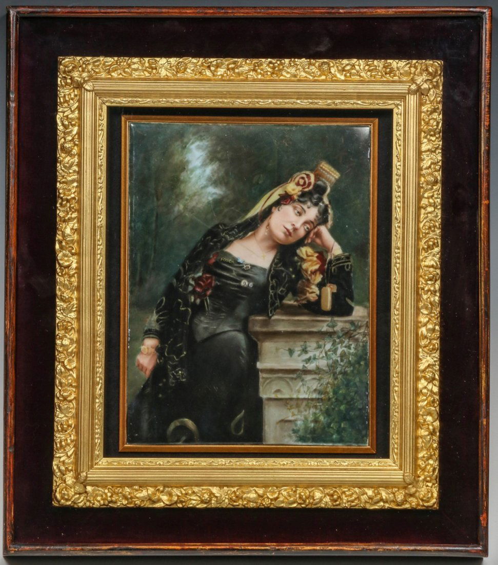 A LARGE PORCELAIN PLAQUE STAMPED ELITE LIMOGES (1 of 11)