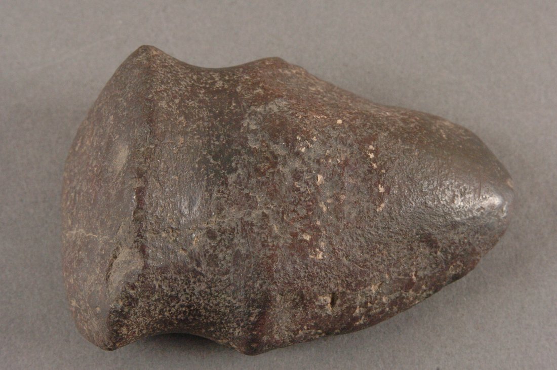 3.5 INCH HEMATITE AXE: 3.5 x 2.5 inches.