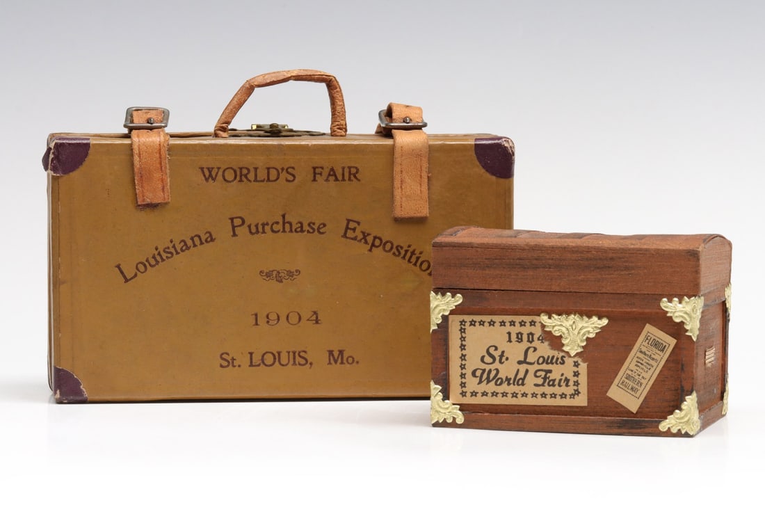 MINIATURE SUITCASE & TRUNK 1904 ST. LOUIS WORLD'S FAIR (1 of 13)