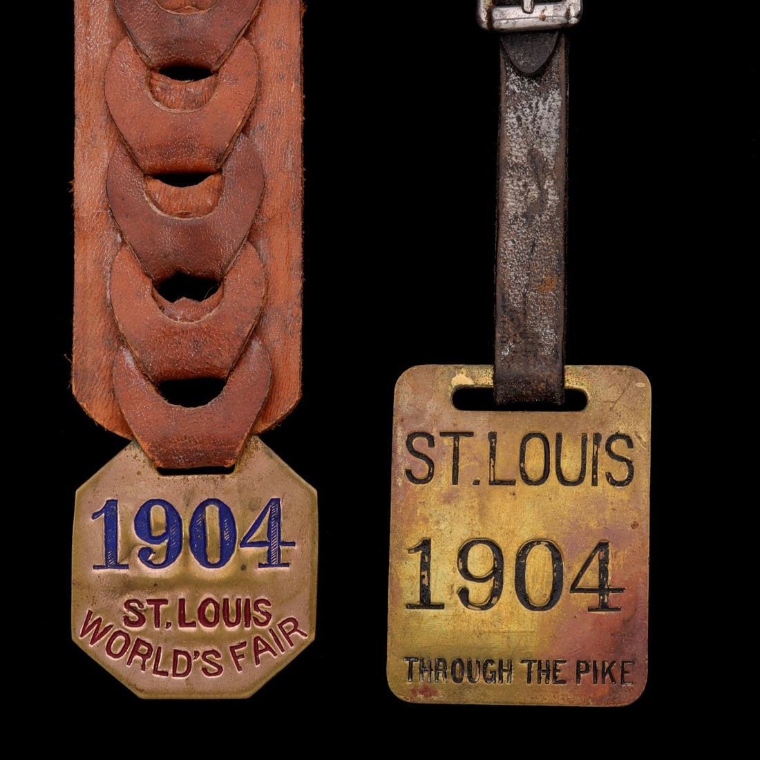 ST. LOUIS WORLD'S FAIR SOUVENIR WATCH FOBS (1 of 7)