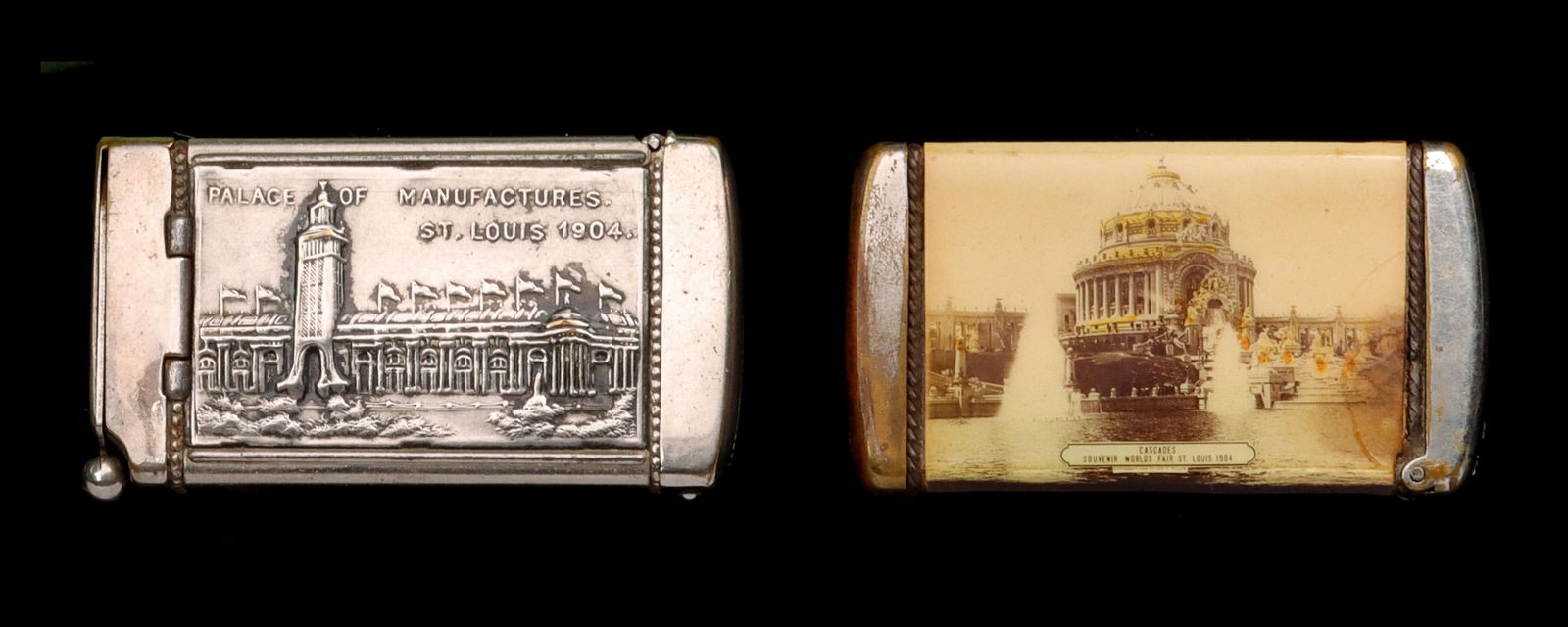 ST. LOUIS 1904 WORLD'S FAIR SOUVENIR MATCHSAFES (1 of 8)