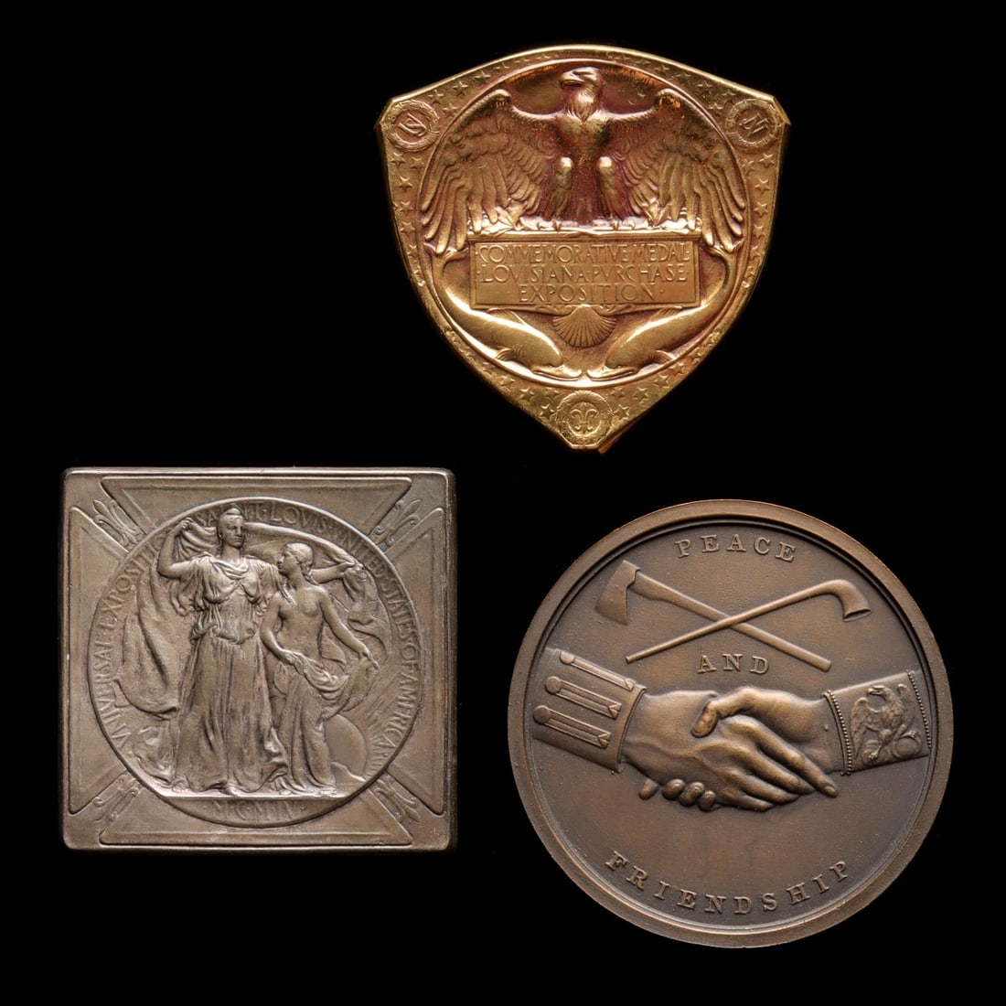 TWO FINE QUALITY 1904 WORLD'S FAIR TABLE MEDALS (1 of 15)