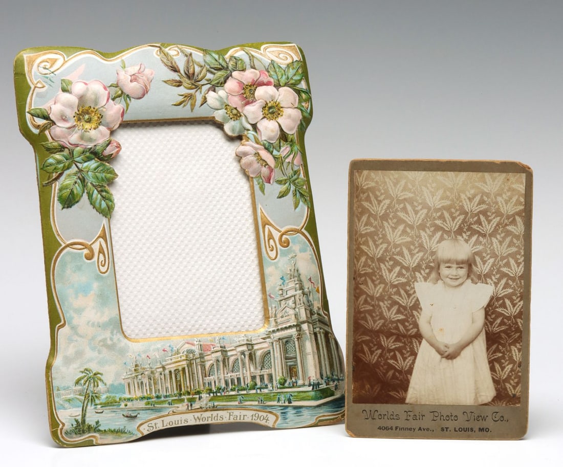 DIE-CUT PAPER FRAME AND CABINET CARD 1904 WORLD'S FAIR (1 of 16)