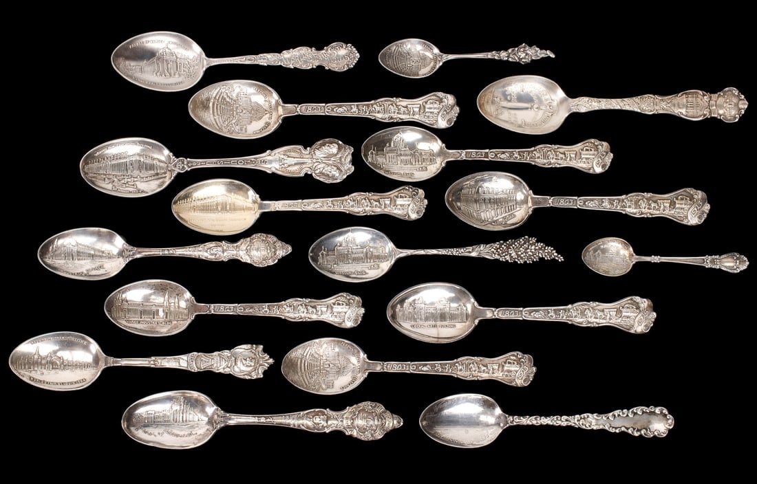 STERLING SOUVENIR SPOONS FOR THE 1904 WORLD'S FAIR (1 of 13)