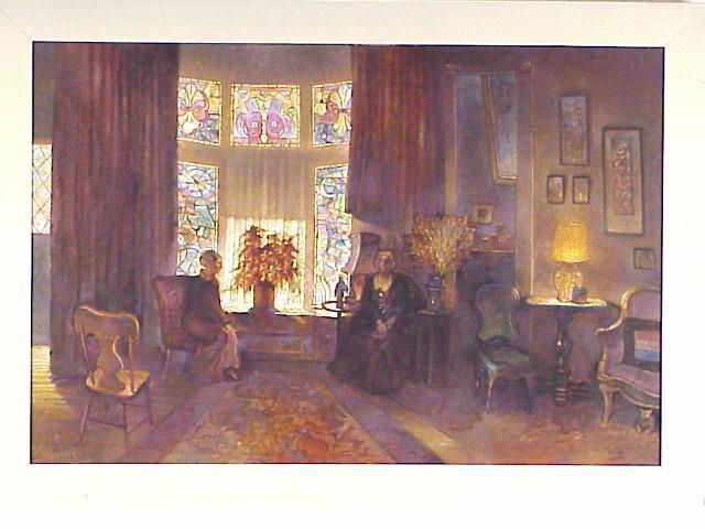 ROBERT MACDONALD GRAHAM, JR. (1919-2000): Acrylic on canvas, "A Visit to Miss Josephine's", 24"X36"