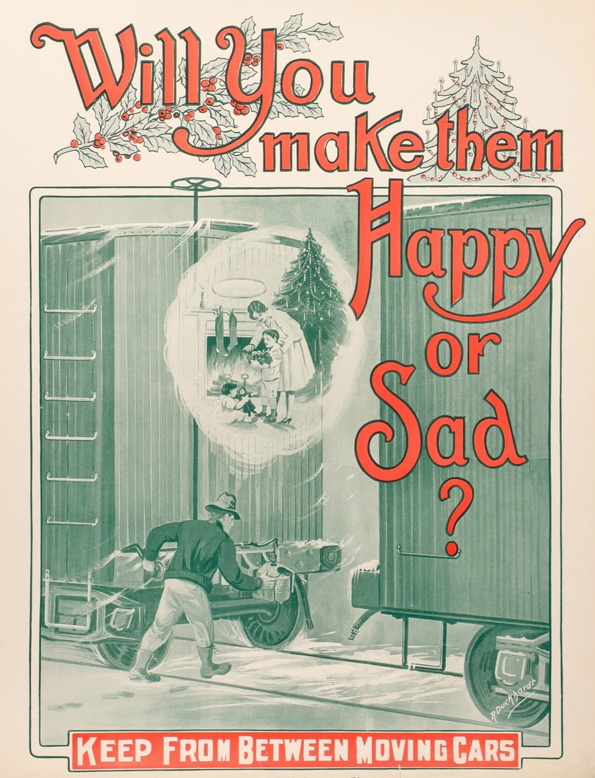 AMERICAN RAILWAY ASSOCIATION SAFETY POSTER C. 1920 (1 of 8)