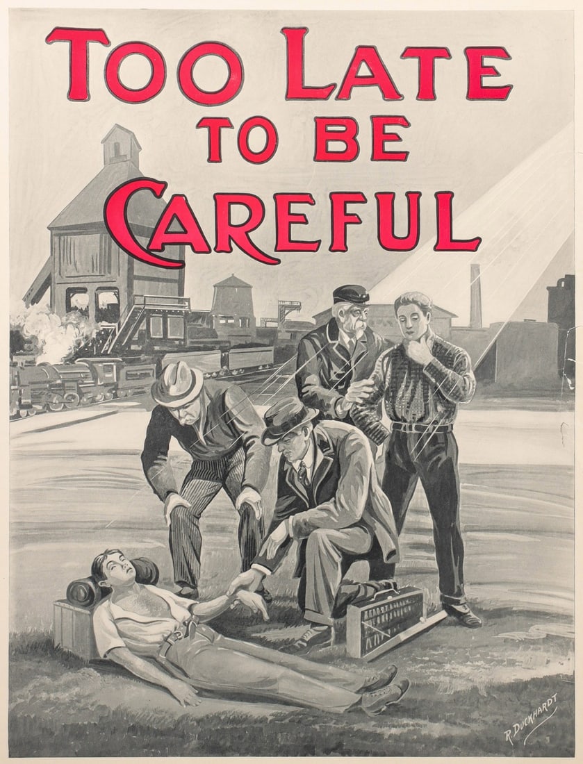AMERICAN RAILWAY ASSOCIATION SAFETY POSTER C. 1920 (1 of 10)
