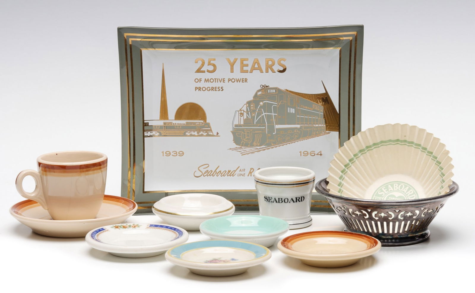 A COLLECTION OF SEABOARD AIR LINE RR, SILVER CHINA (1 of 17)