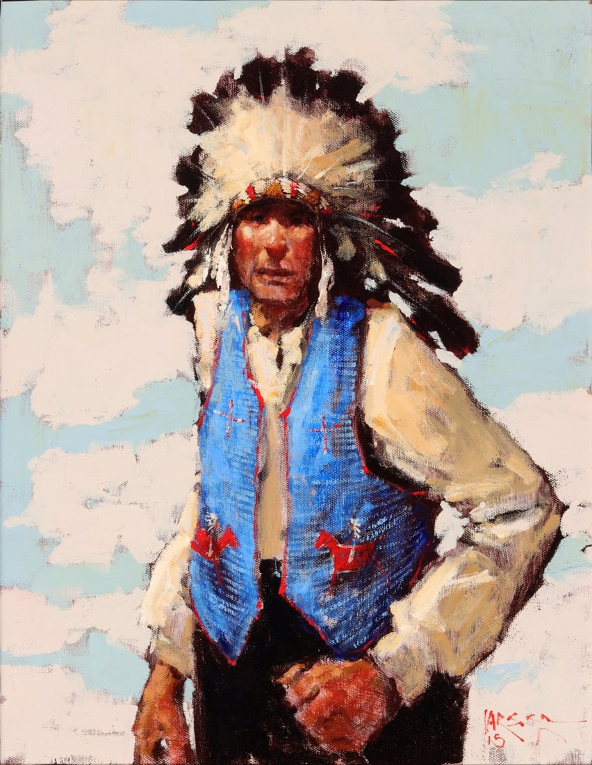 MIKE LARSON (OKLAHOMA B. 1945) OIL ON CANVAS (1 of 12)