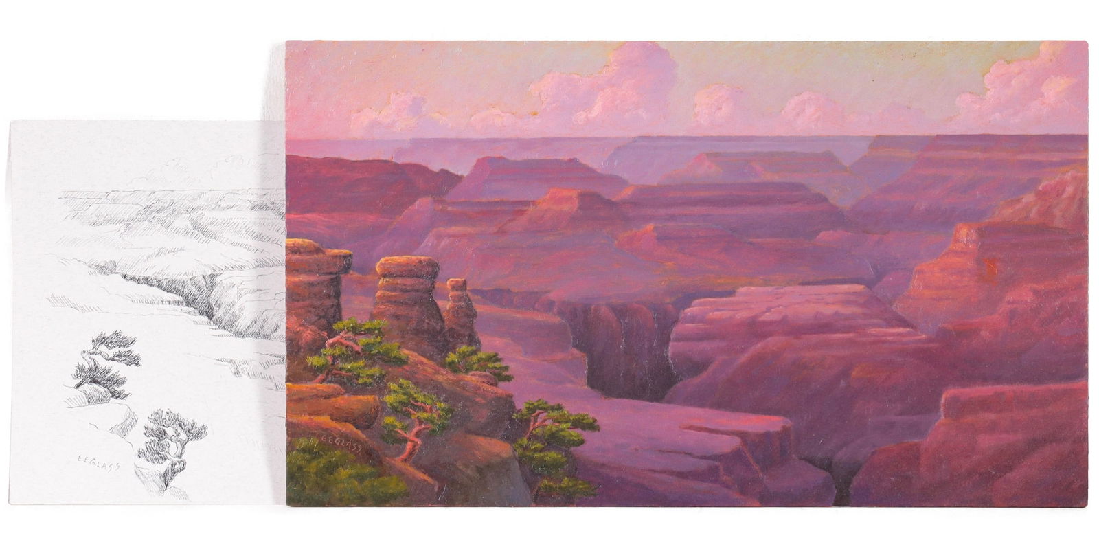 EVERETT EMERSON GLASS (1916-1987) OIL AND RELATED STUDY (1 of 17)