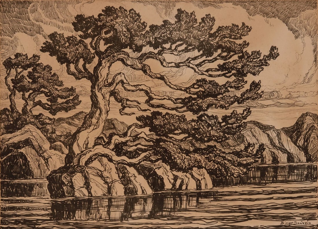 BIRGER SANDZEN (1871-1954) PENCIL SIGNED LITHOGRAPH (1 of 15)