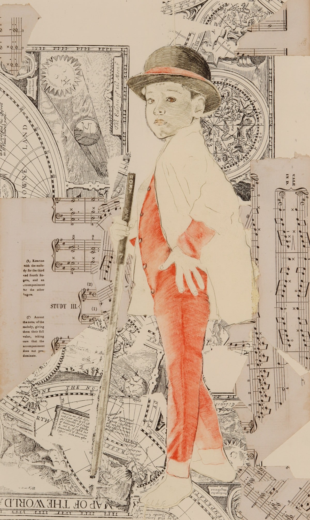 TOMAS LASANSKY (B. 1957 IOWA) MIXED MEDIA COLLAGE (1 of 11)