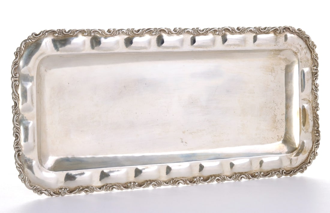 A LARGE STERLING SILVER TRAY SIGNED A. TORRES VEGA (1 of 9)