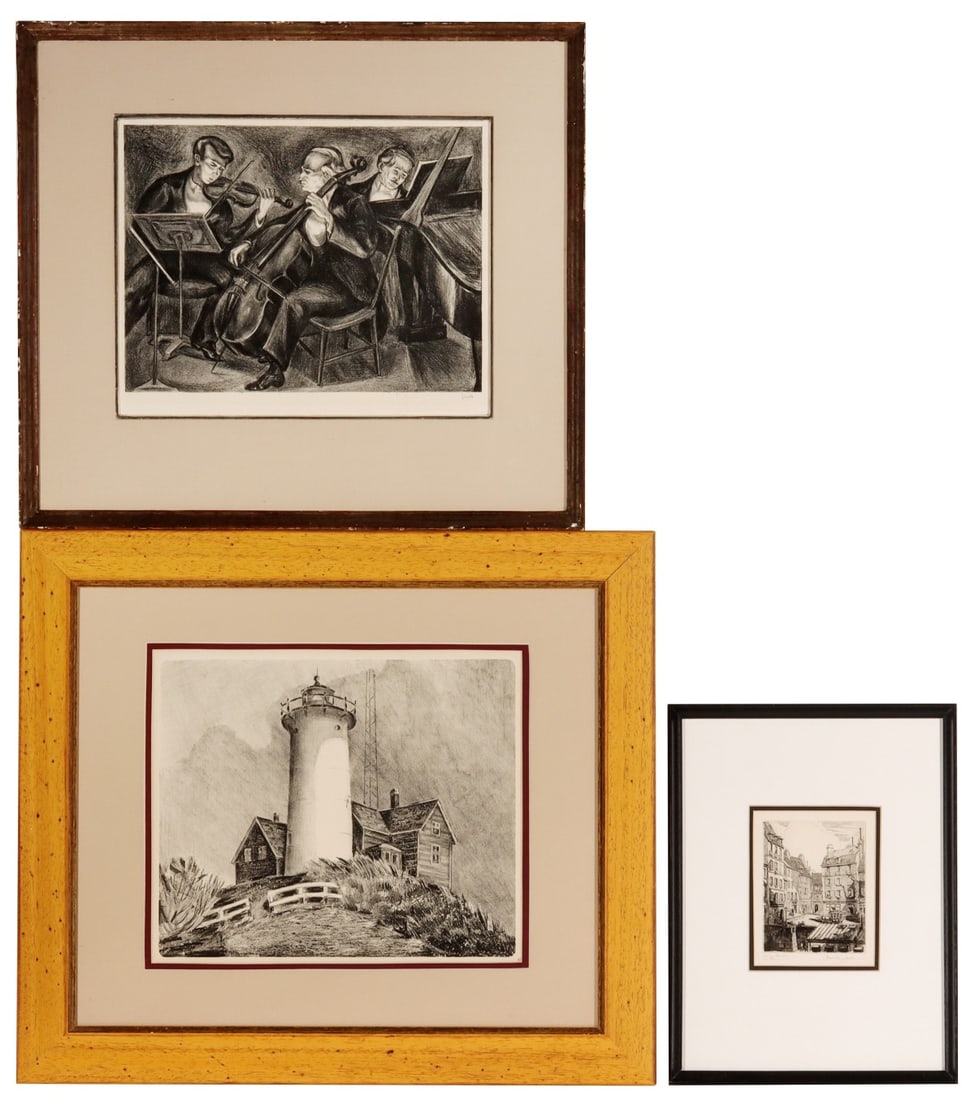 MERV JULES & MORRIS H. HOBBS PENCIL SIGNED PRINTS (1 of 13)