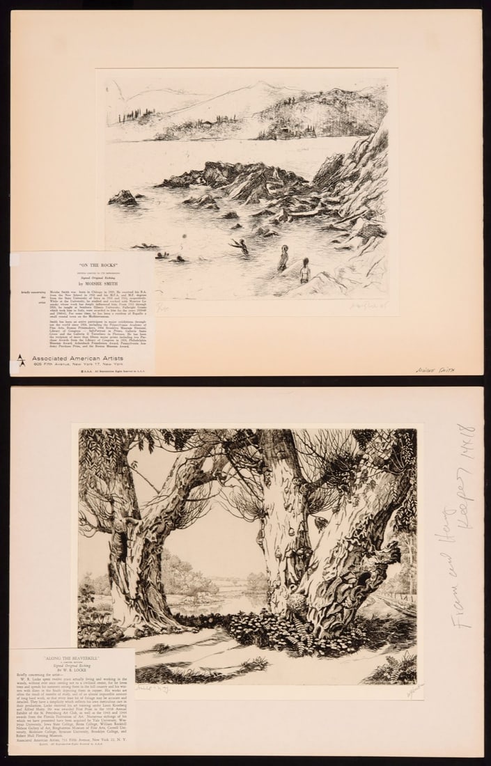 W.R. LOCKE AND MOISHE SMITH PENCIL SIGNED ETCHINGS (1 of 19)