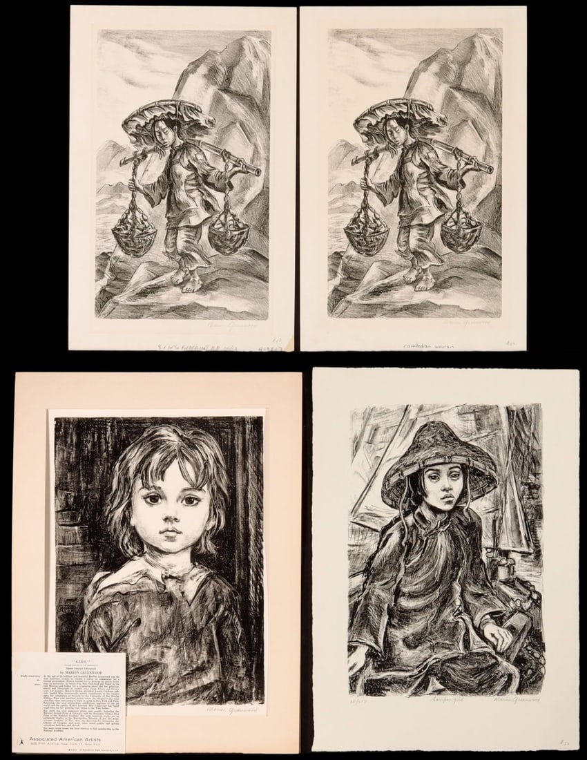 MARION GREENWOOD FOUR PENCIL SIGNED LITHOS (1 of 20)