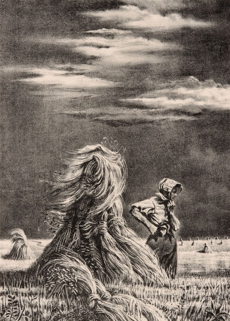 GEORGES SCHREIBER (1904-1977) PENCIL SIGNED LITHOGRAPH: Georges L. Schreiber (1904-1977) Summer 1950 The lithograph published by Associated American Artists in an edition of 250 prints is signed by the artist in pencil below the image lower right. Image me