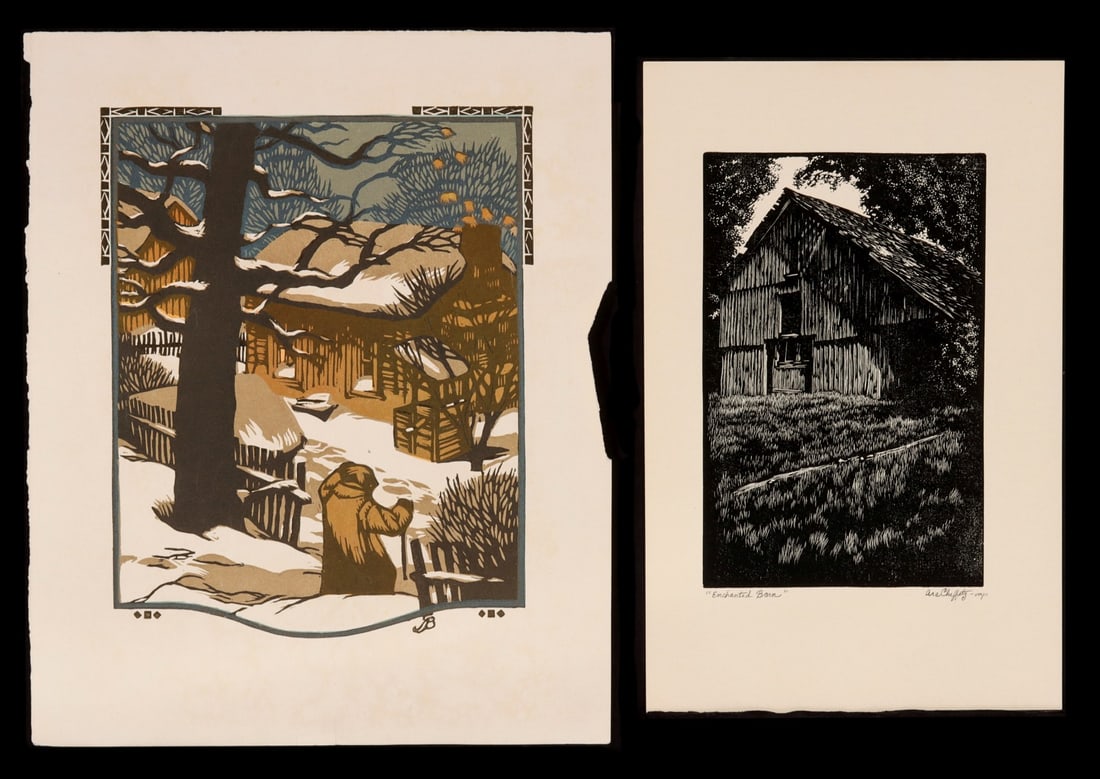 GUSTAVE BAUMANN | ASA CHEFFETZ BLOCK PRINTS, ONE SIGNED (1 of 15)
