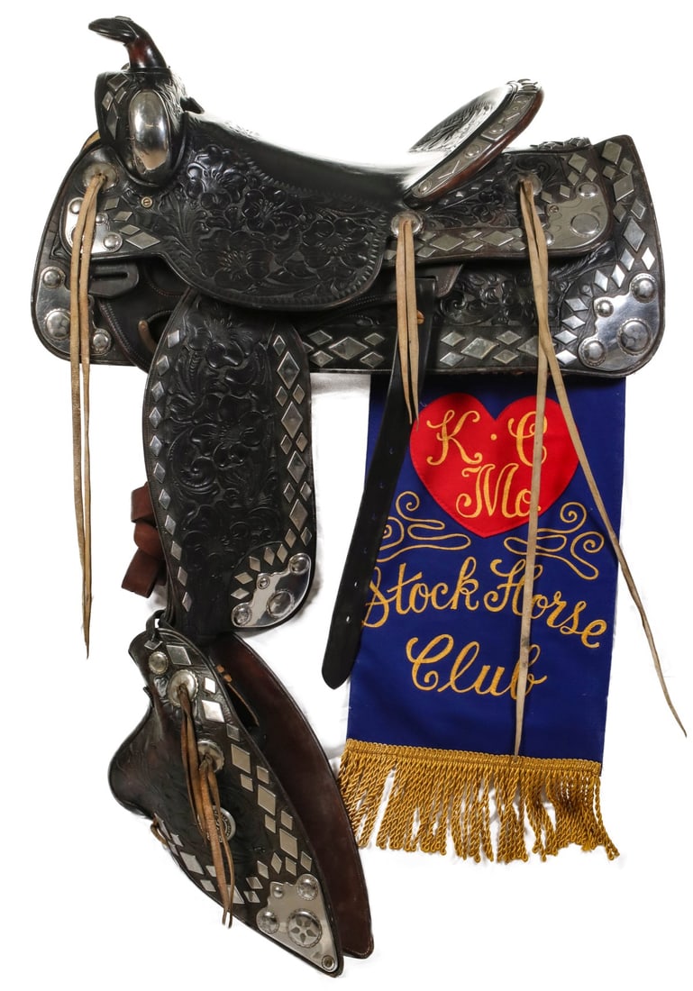 AN ELABORATE PARADE SADDLE STAMPED RHODES KANSAS CITY (1 of 15)