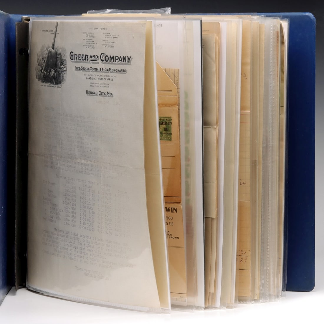 Album Of Kc Packing House & Commission Co Items C. 1920 Auction