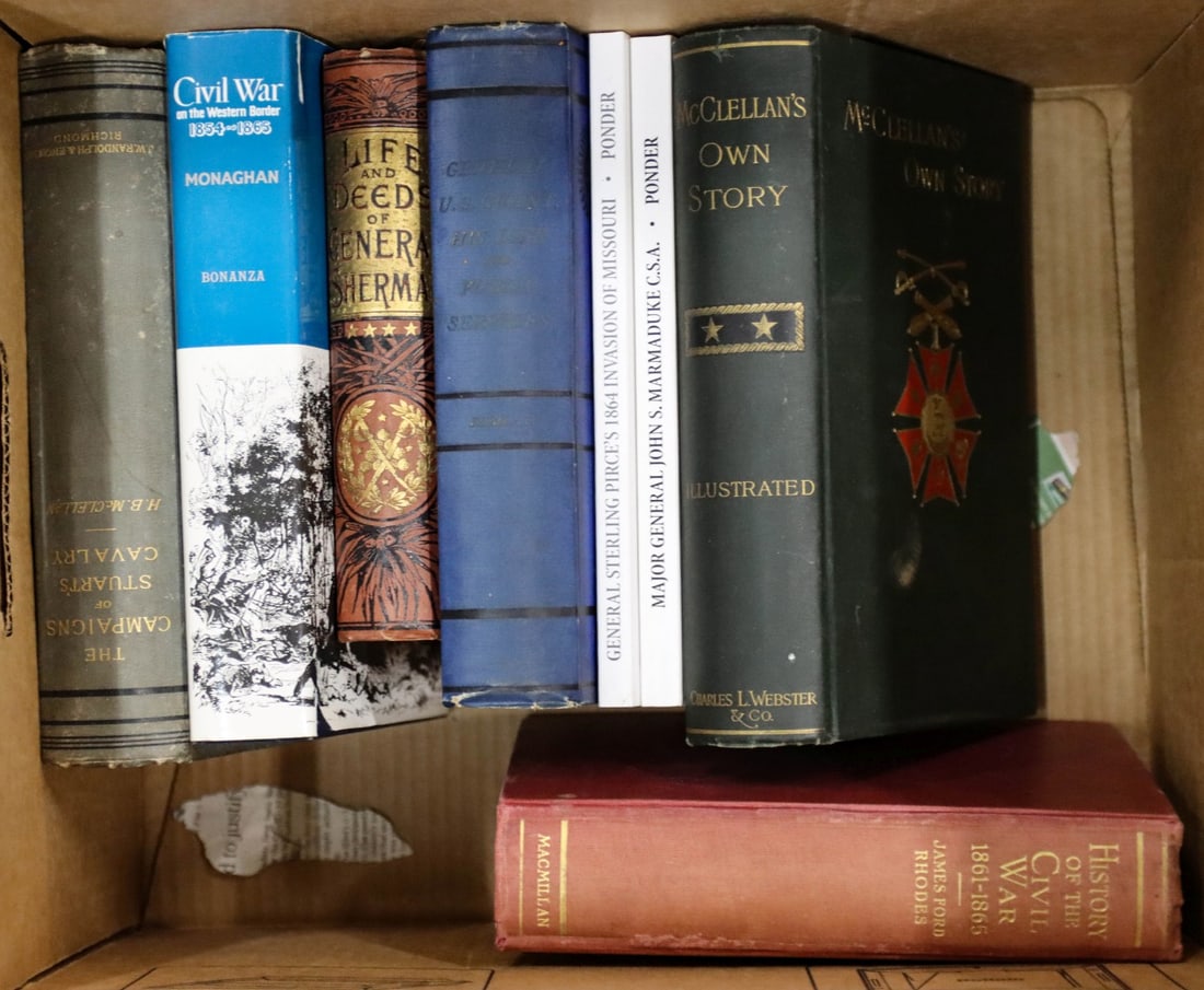 SHERMAN, GRANT, MCCLELLAN AND STUART CIVIL WAR BOOK LOT (1 of 1)