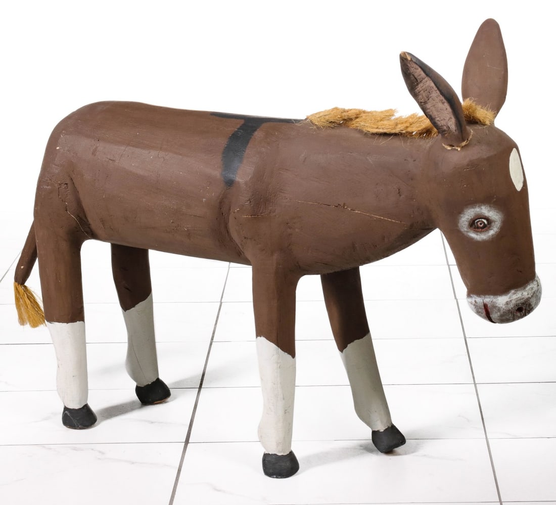 DAVID ALVAREZ CARVED AND PAINTED FOLK ART BURRO (1 of 14)