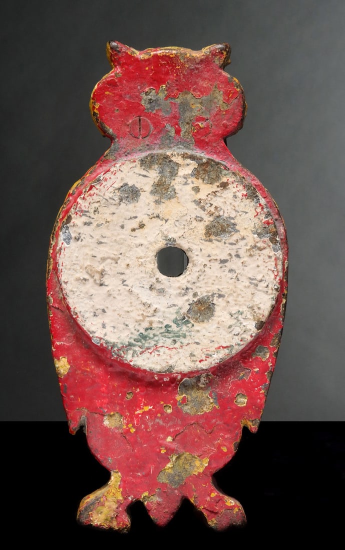 AN EARLY 20TH C. CAST IRON OWL SHOOTING GALLERY TARGET (1 of 11)