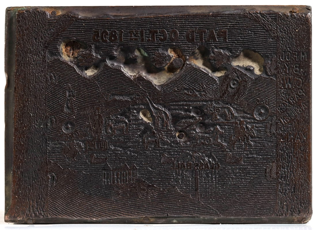 AN 1895 C.W. PARKER ENGRAVED COPPER PRINTER'S BLOCK (1 of 11)