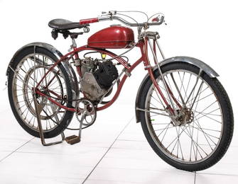 A CIRCA 1947 SCHWINN WHIZZER BIKE WITH MODEL 'H' ENGINE