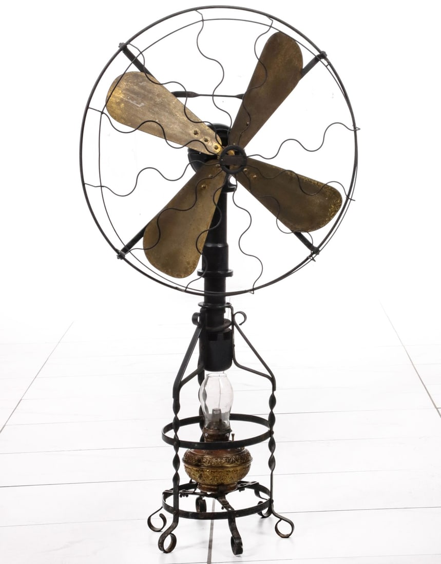 A RARE J.H. STRONG 'LAKE BREEZE' HEAT POWERED FLOOR FAN (1 of 14)