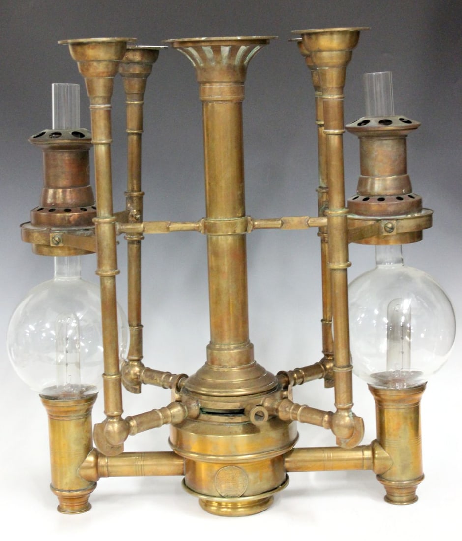 A LATE 19C. ADAMS & WESTLAKE RAILROAD CAR CHANDELIER (1 of 9)